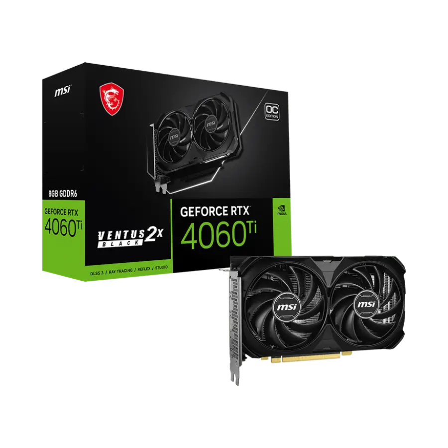 Tarjeta de Video MSI GeForce RTX™ 4060 Ti 8G VENTUS 2X BLACK OC