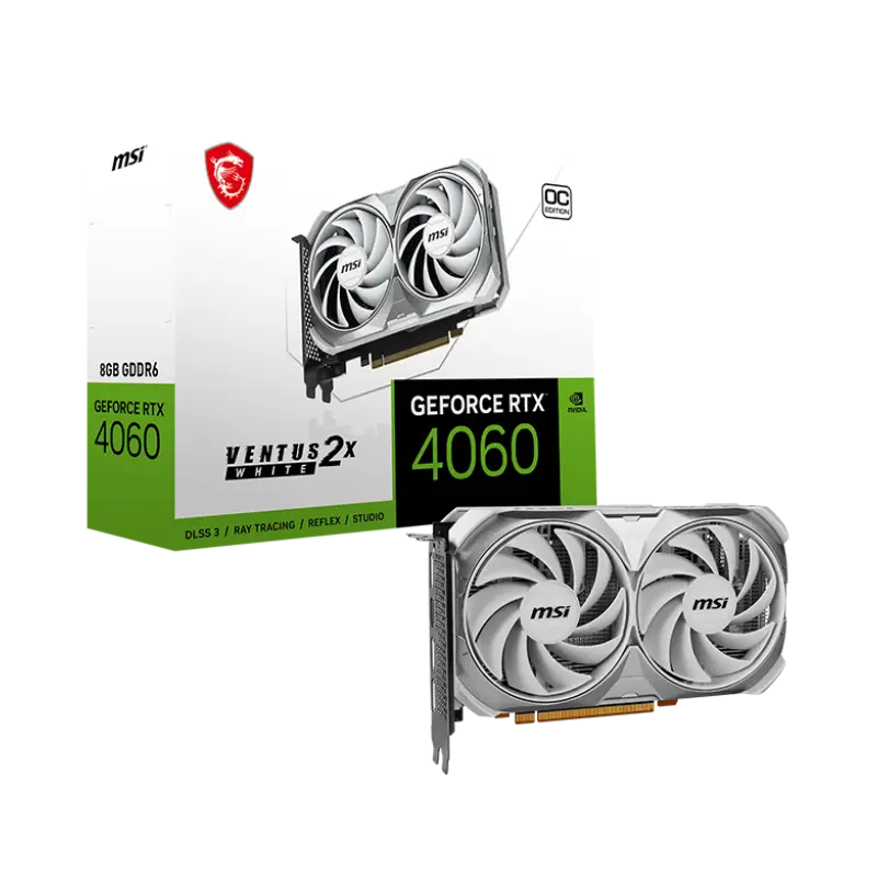 Tarjeta de Video MSI GeForce RTX™ 4060 VENTUS 2X WHITE 8G OC