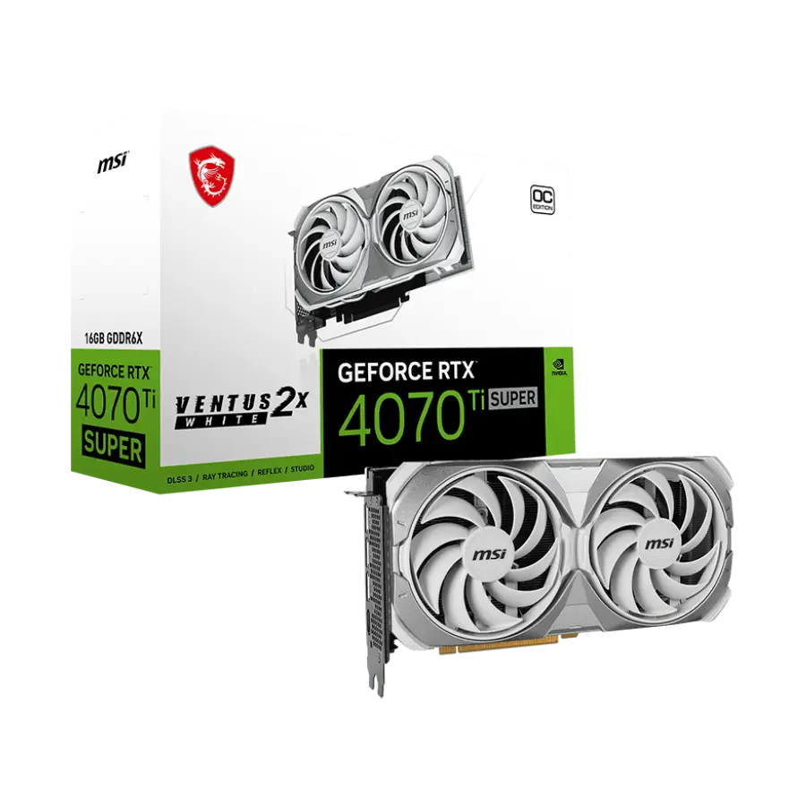 GPU MSI GeForce RTX™ 4070 Ti SUPER 16G VENTUS 2X WHITE OC