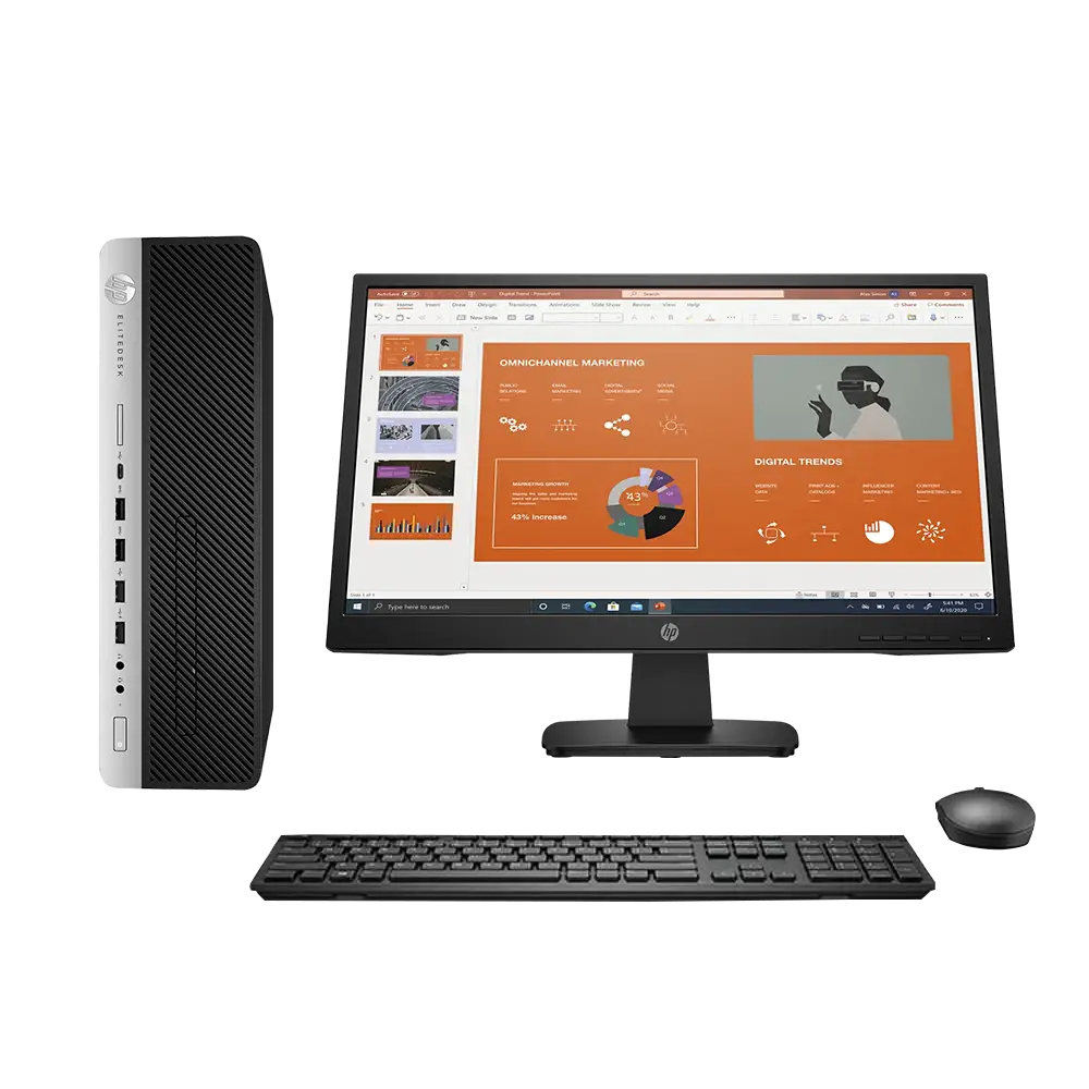 Combo HP ProDesk i3-8va 22